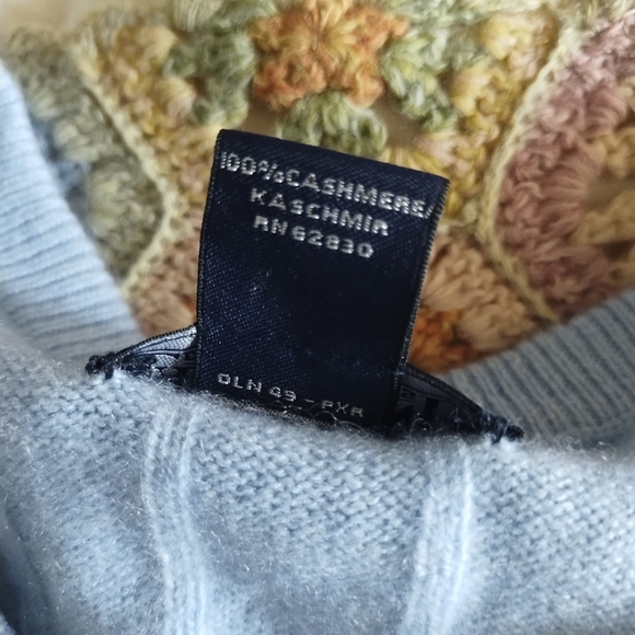 Lands End 100% Cashmere Baby Blue Vest XL - Picture 4 of 4